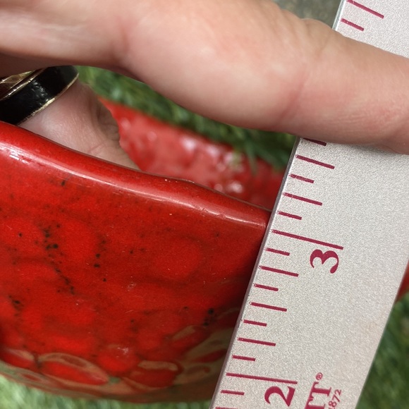 Noemi Ceramiche Umbria Italy PASTA DESSERT SOUP BOWL RED - Picture 8 of 9